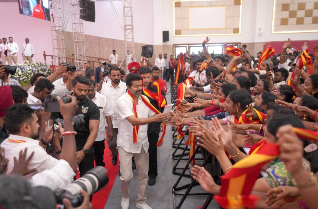 Vijay's entry at TVK's First General Body Meeting.
